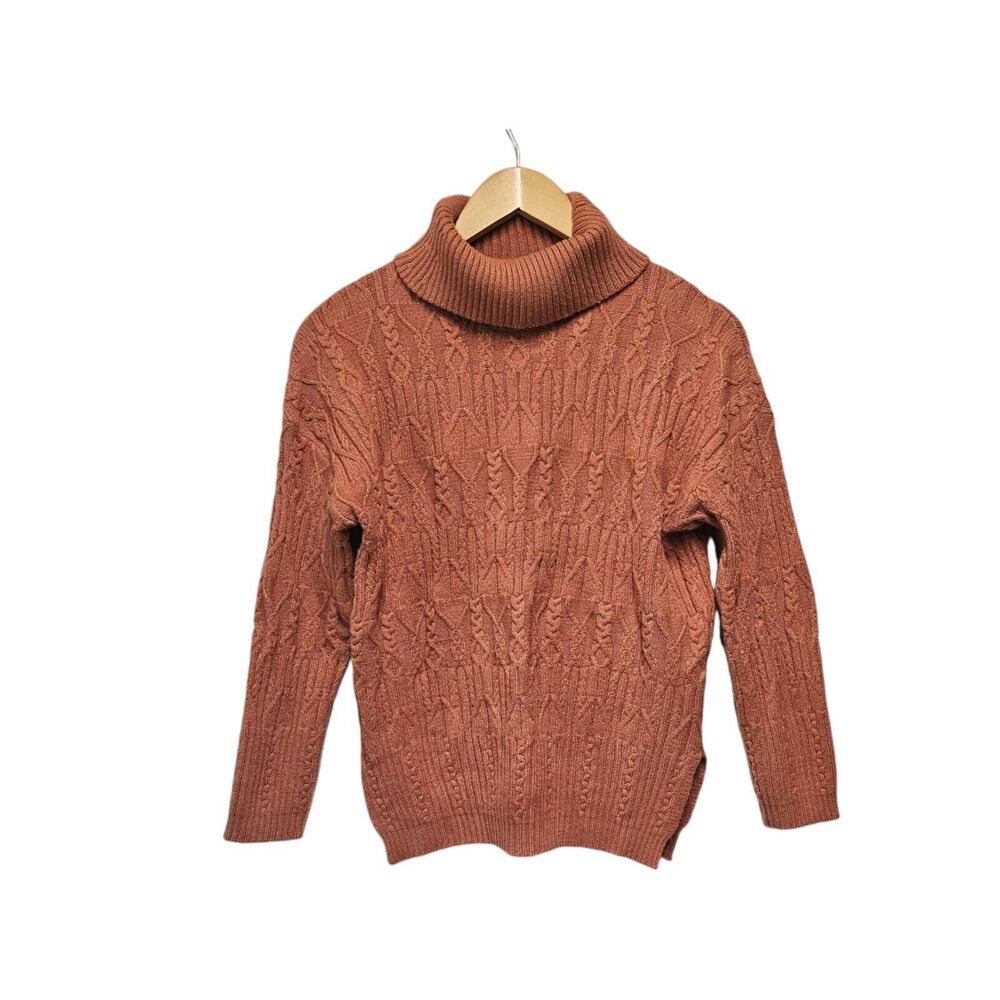 COZY CO. Turtle Neck Sweater Rust Orange Size S/M Plush‎